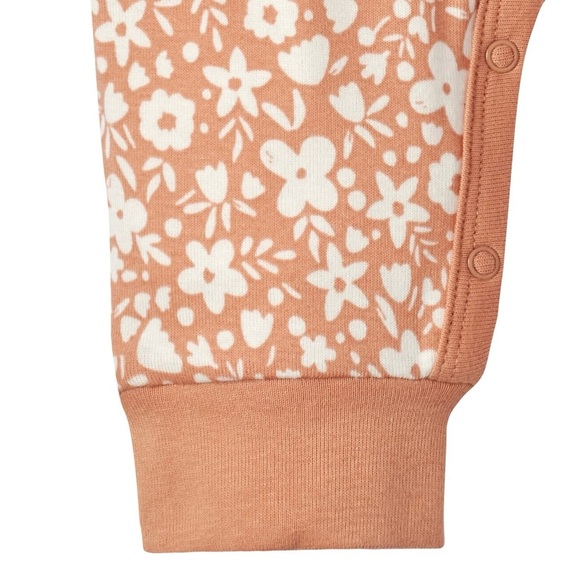 Modern Moments by Gerber Brown and White Long Sleeve Footless Onesie - Picture 4 of 4